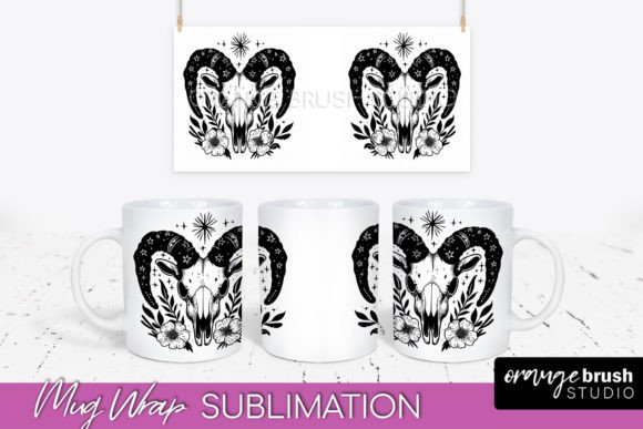 Download Celestial Mug Wrap Cow Skull Sublimation - Skull sublimation Collection
