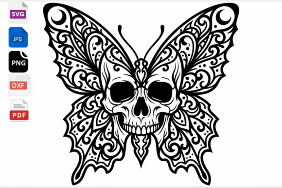 Download Skull Butterfly SVG Gothic Art Design - Gothic art Collection